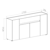 Madia Nordik 4 ante e 1 cassetto in colore antracite e marmo bianco