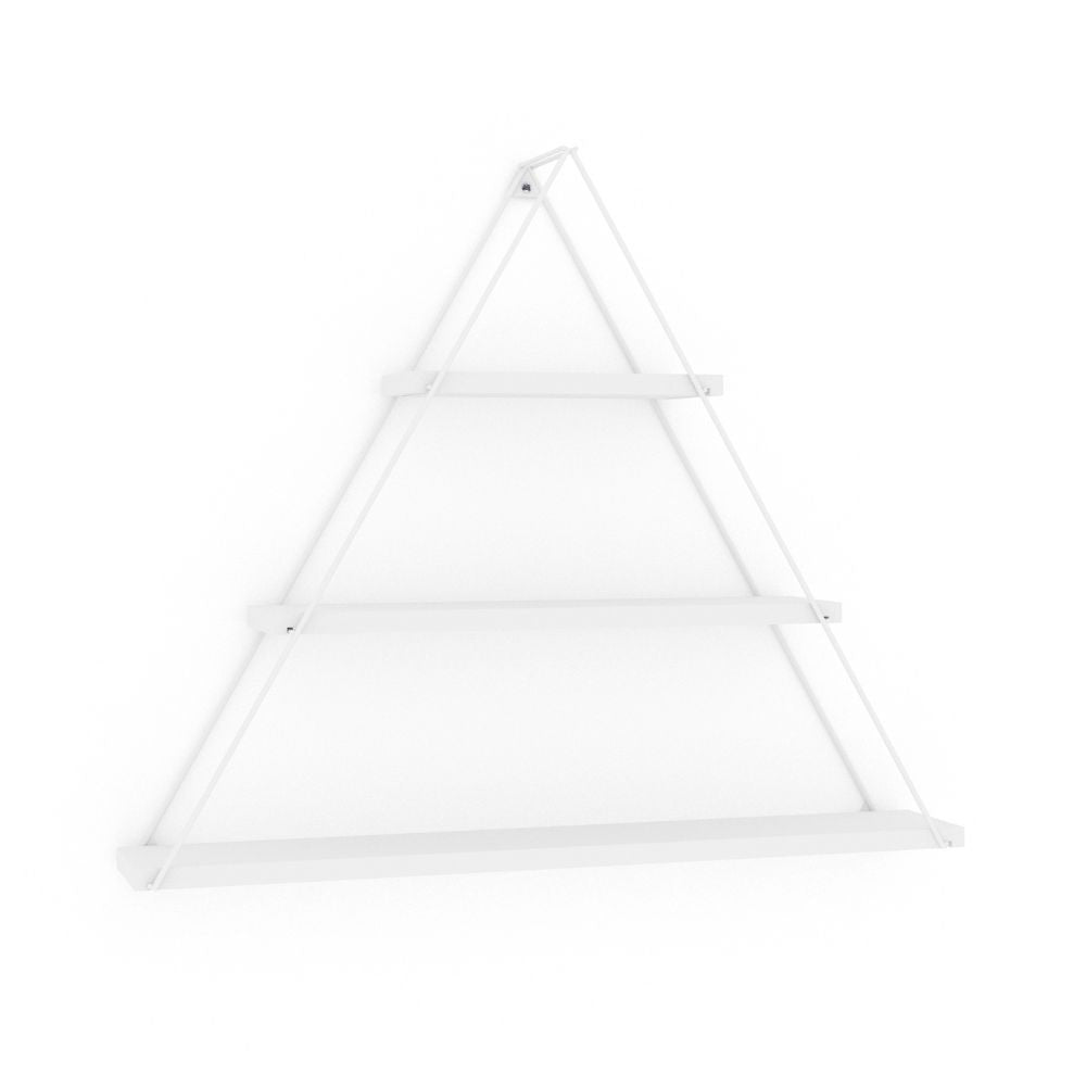 Mensola triangolare 3 ripiani Moset bianco totale MT191006
