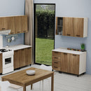 Mobile sopracappa 60x32x49H cm. struttura bianca e frontali noce naturale
