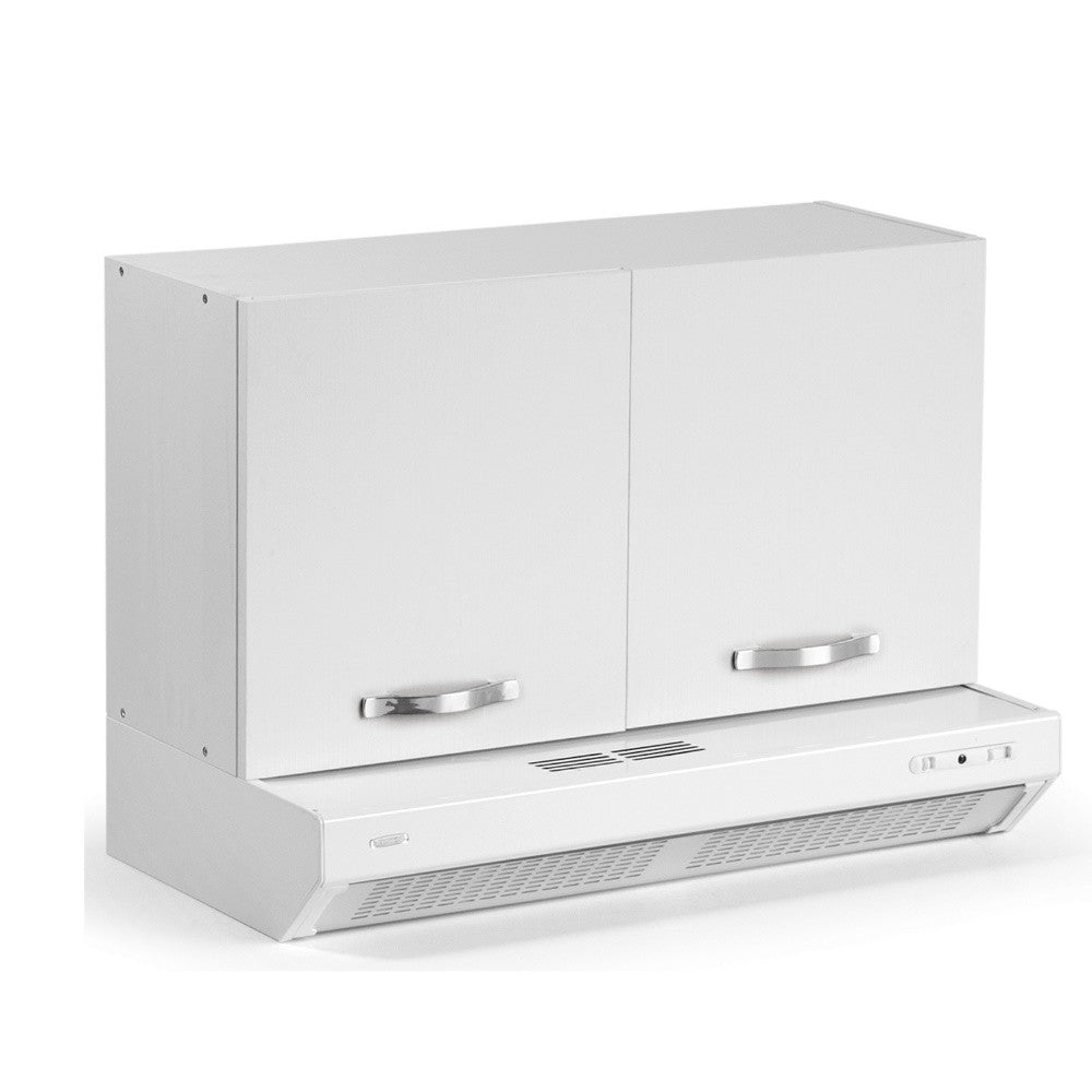 Mobile sopracappa 90x32x49H cm. bianco frassinato