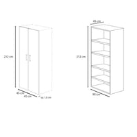 Modulo H 212  per ufficio ibisco bianco frassinato