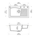 New Ascend 86x50 lavello monovasca avena