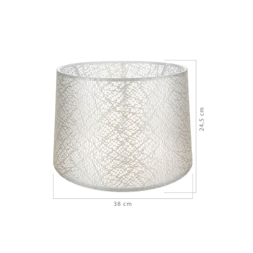 Paralume Deco ASZ1182 tessuto crema motivo ricamo