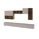 Parete attrezzata Big colore light mocha e hitit noce H 192x32.50x300 cm