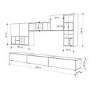 Parete attrezzata Big colore light mocha e hitit noce H 192x32.50x300 cm