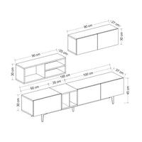 Parete attrezzata  Diany 195 rovere antracite