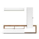 Parete attrezzata Nexon Set 1 colore bianco e rovere tabacco