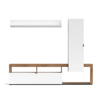 Parete attrezzata Nexon Set 1 colore bianco e rovere tabacco