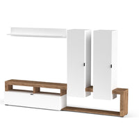 Parete attrezzata Nexon Set 2 colore rovere tabacco e bianco