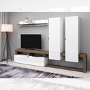 Parete attrezzata Nexon Set 2 colore rovere tabacco e bianco