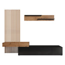 Parete attrezzata Rebecca 250x42x200H cm. colore rovere e nero