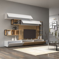 Parete attrezzata Tronador 260 cm. bianco rovere sorrento