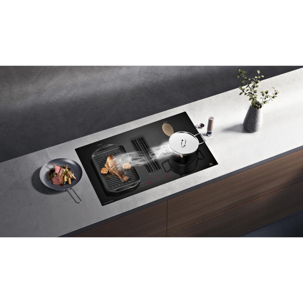 Piano cottura Master Kitchen MKHI804FHEDBK ad induzione 4 zone con cappa integrata classe A