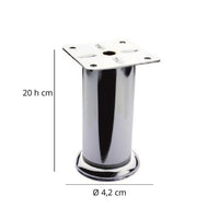 Piede in metallo diametro 4,2 altezza 20 cm cromato