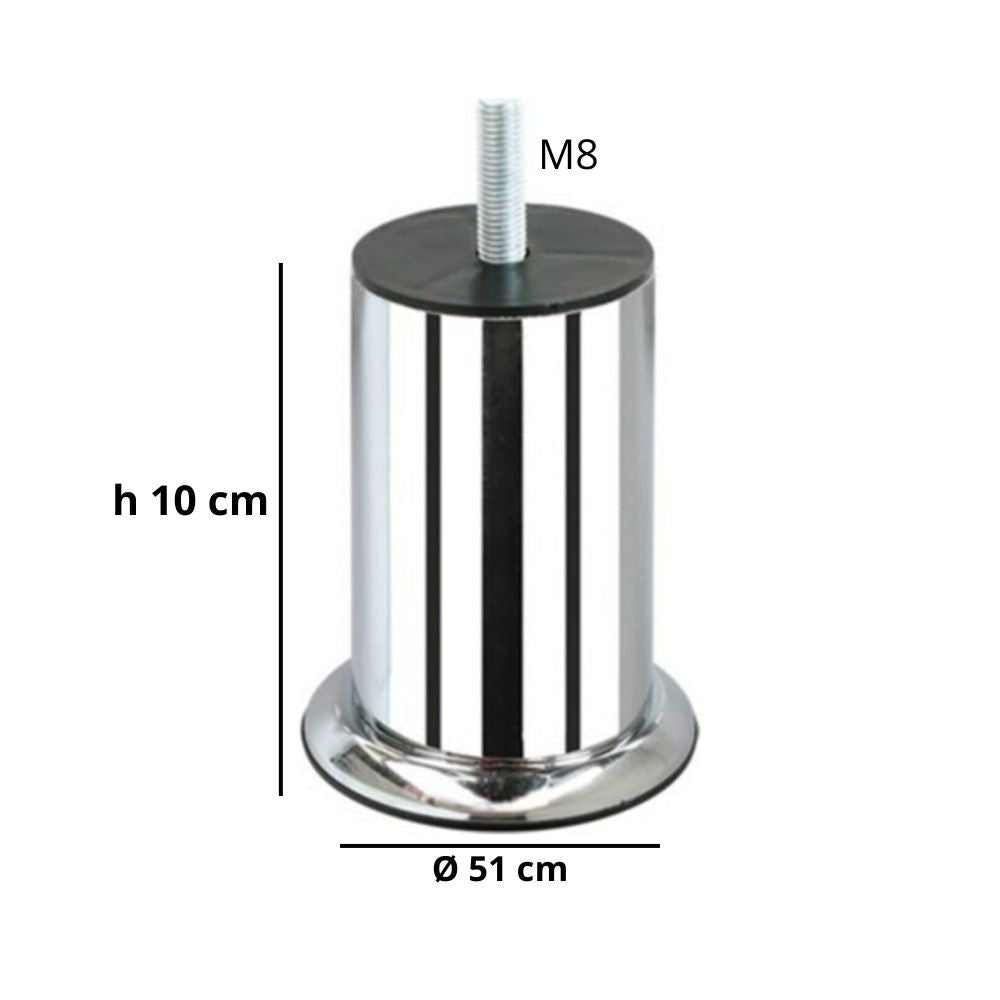 Piede metallo cromato h 10 diametro 5,1 Y468CR