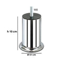 Piede metallo cromato h 10 diametro 5,1 Y468CR