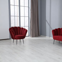Poltrona a conchiglia Orel in velluto Riviera10 rosso