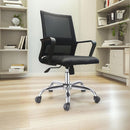Poltrona da ufficio C8350 con schienale in rete colore nero con base cromata