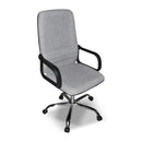 Poltrona da ufficio CR106H in tessuto grigio e base cromata