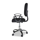 Poltrona da ufficio CR131 in tessuto nero e base cromata
