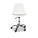 Poltrona da ufficio LC719 in plastica colore bianco con base cromata