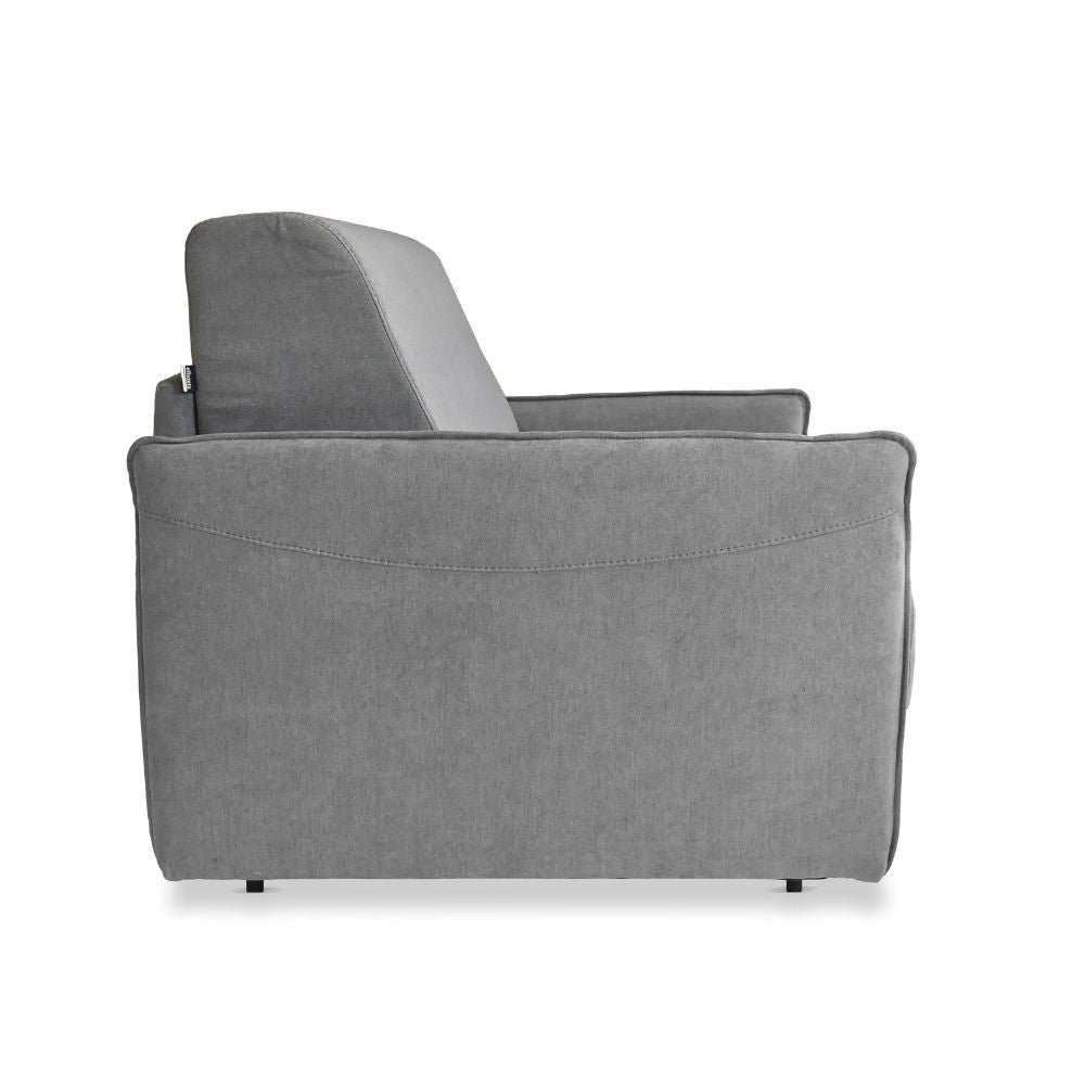 Poltrona letto Piri con rete elettrosaldata in tessuto Roma 23 grigio