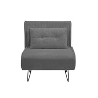 Poltrona letto Quarzo senza braccioli colore grigio scuro con piedini in metallo