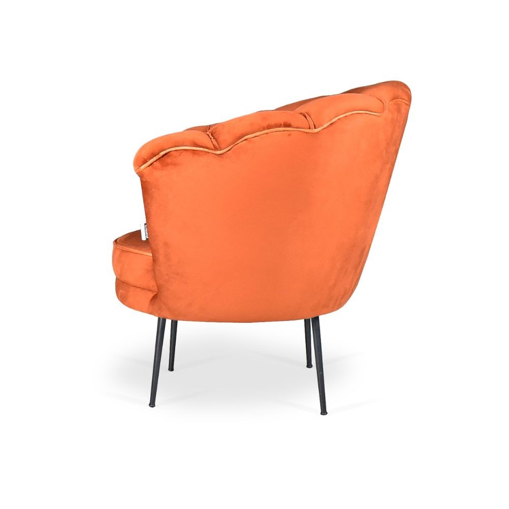 Poltrona Orel in velluto arancio Riviera 09