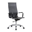 Poltrona per ufficio CR552H in pvc colore nero con base cromata