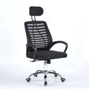 Poltrona ufficio Colin 46x62x107 cm. in tessuto e mesh nero e base cromata
