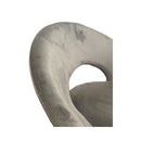 Poltroncina Etere in velluto grigio con gambe in metallo dorato