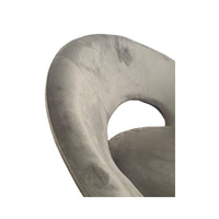 Poltroncina Etere in velluto grigio con gambe in metallo dorato