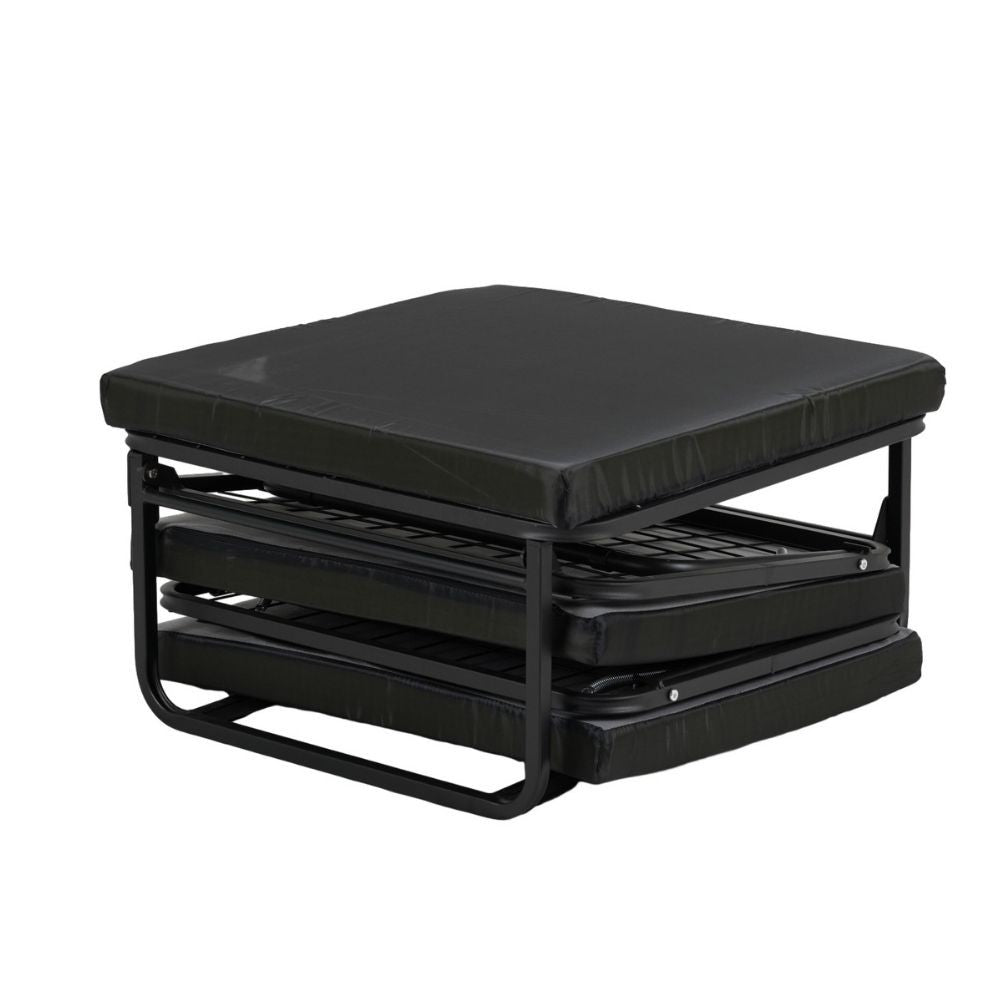 Pouf letto singolo pieghevole Vega tessuto colore tortora