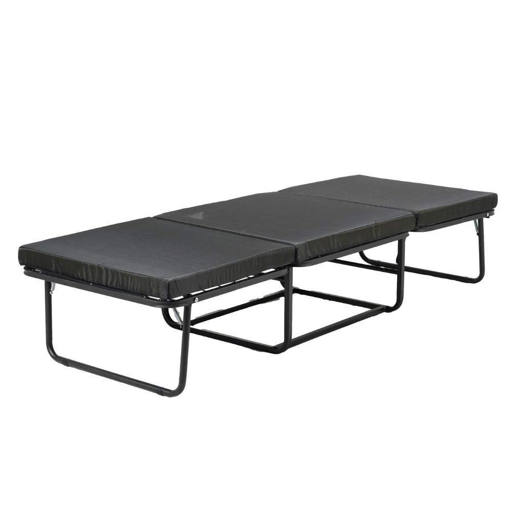 Pouf letto singolo pieghevole Vega tessuto colore tortora