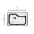 Samet Lavello da cucina DXT840 monovasca 84x56