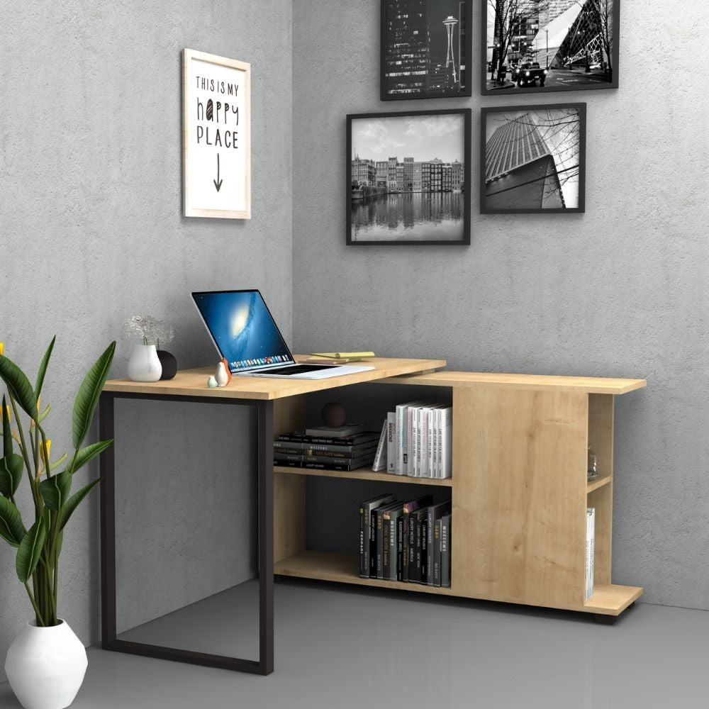 Scrivania con libreria Oslo rovere 120x60 cm
