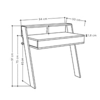 Scrivania da parete Cowork antracite con cassetto 94 cm.