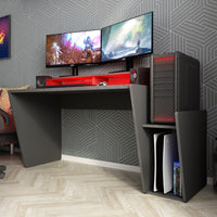 Scrivania game reversibile 5021 con luci led colore antracite