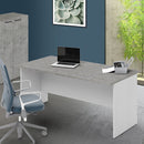 Scrivania Ibisco 160 cm cemento e bianco frassinato