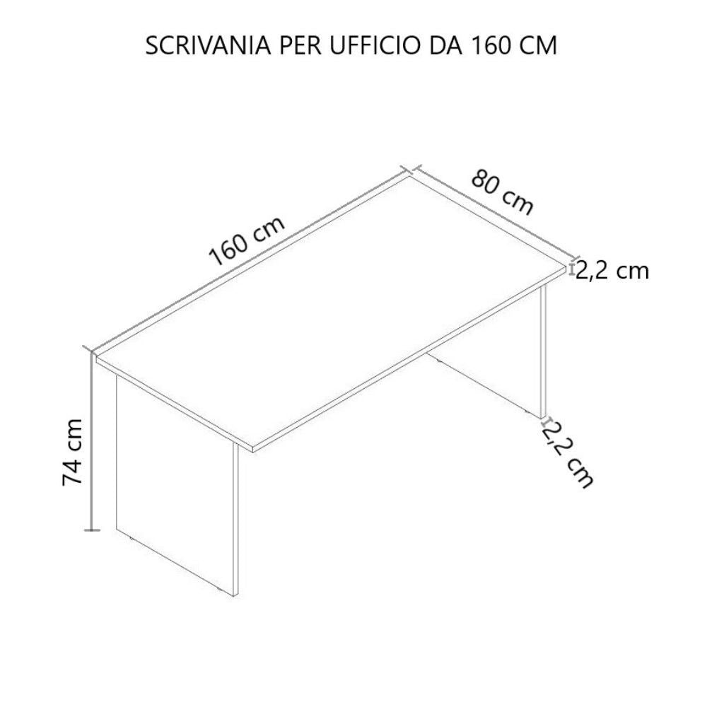 Scrivania Ibisco 160 cm olmo e bianco frassinato
