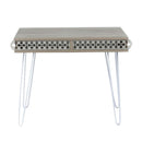 Scrivania Illia piedi in metallo bianco e piano rovere 96x51x75 HMT190642