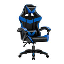Sedia da ufficio Gaming con schienale alto e imbottitura in PVC colore nero con dettagli blu