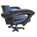 Sedia da ufficio Gaming con schienale alto e imbottitura in PVC colore nero con dettagli blu