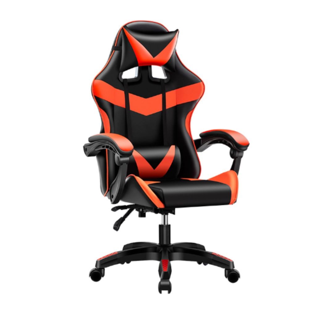 Sedia da ufficio Gaming con schienale alto e imbottitura in PVC colore nero con dettagli rosso