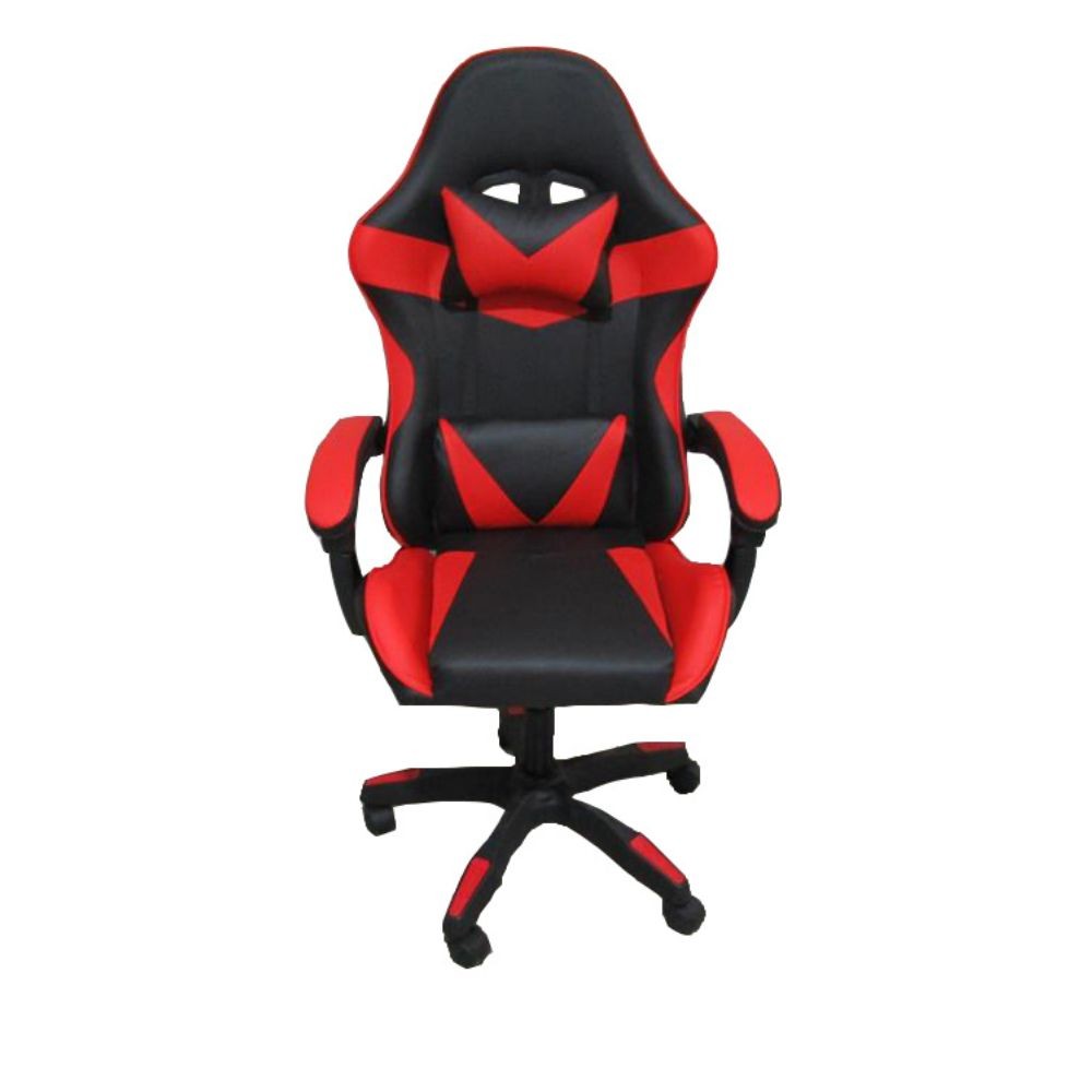Sedia da ufficio Gaming con schienale alto e imbottitura in PVC colore nero con dettagli rosso
