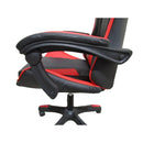 Sedia da ufficio Gaming con schienale alto e imbottitura in PVC colore nero con dettagli rosso
