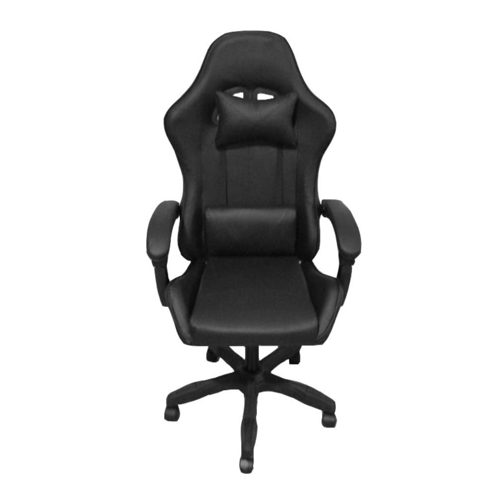 Sedia da ufficio Gaming con schienale alto e imbottitura in PVC colore nero
