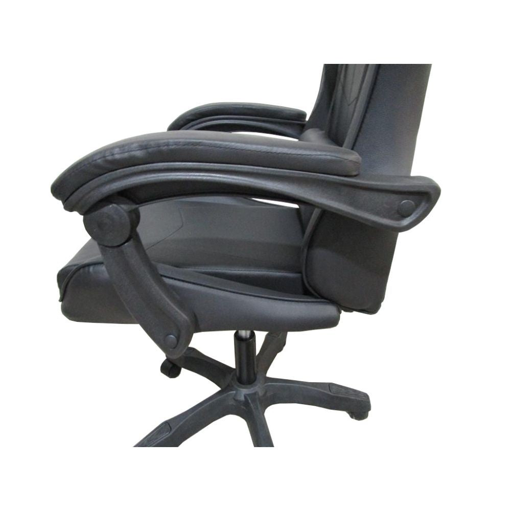 Sedia da ufficio Gaming con schienale alto e imbottitura in PVC colore nero