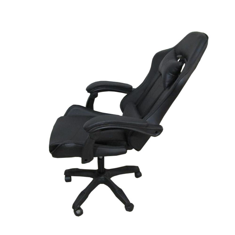 Sedia da ufficio Gaming con schienale alto e imbottitura in PVC colore nero