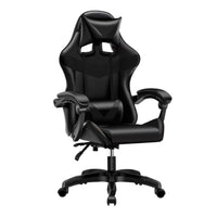 Sedia da ufficio Gaming con schienale alto e imbottitura in PVC colore nero